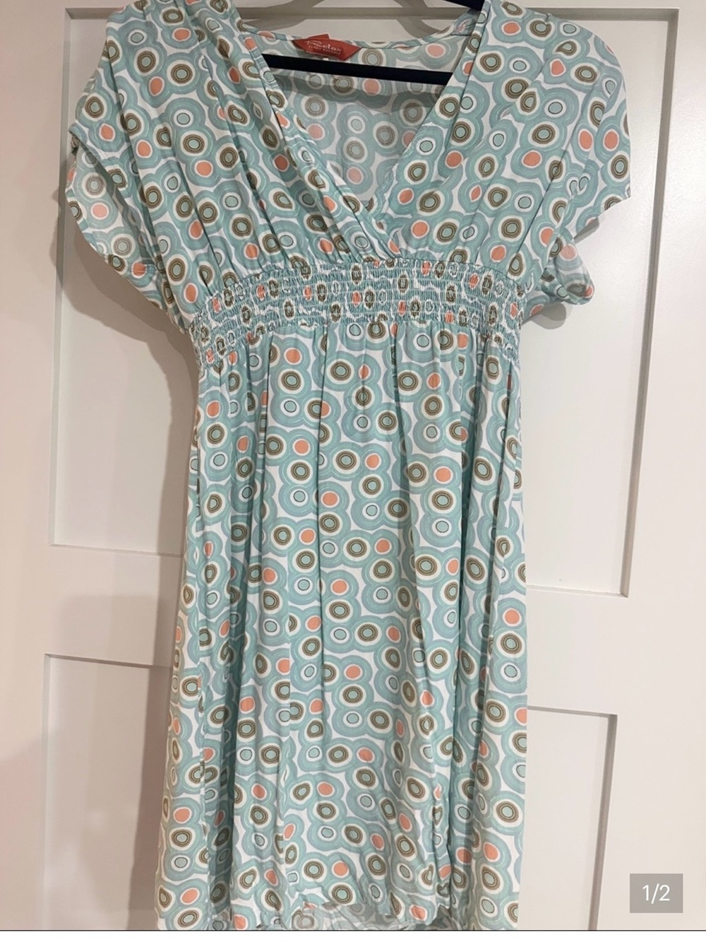 Tommy Bahama Relax Mint Geometric Print Short Sleeve Casual Dress